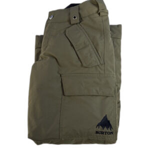 Burton DryRide Snow Pants Kids Small  Khaki/Olive Waterproof Adjustable waist